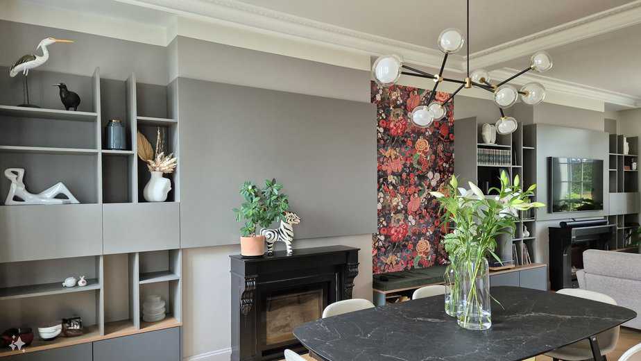 decoration maison maitre olga chihai dusciac architecte interieur saint germain salon salle a manger cheminé