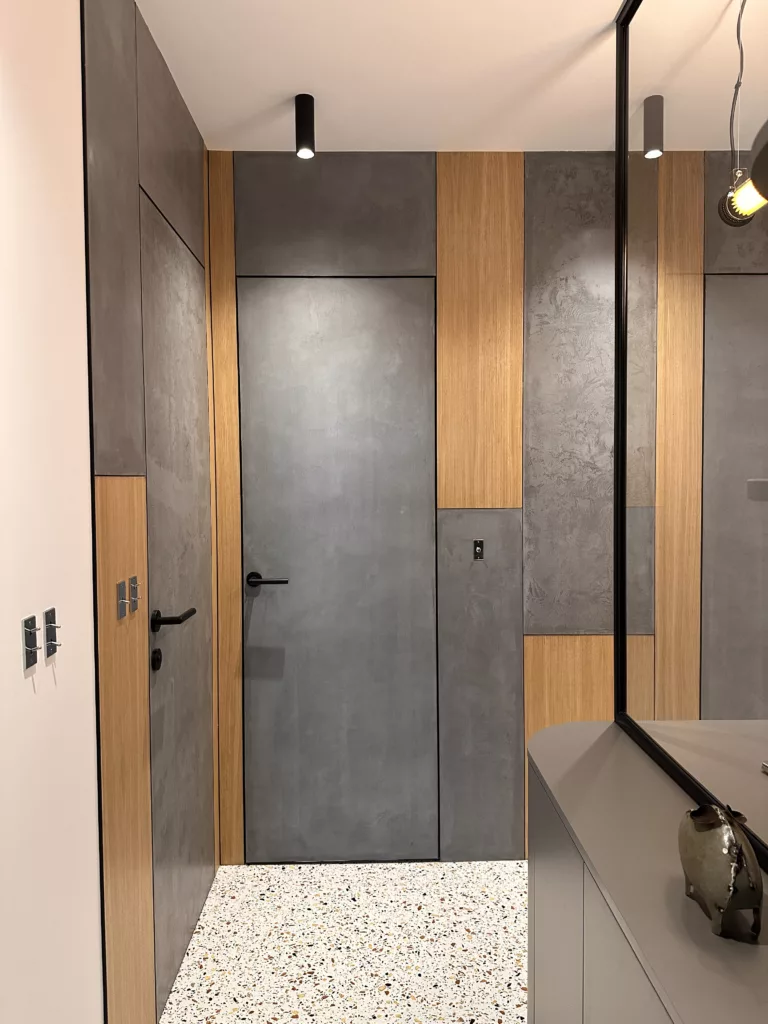 Conception d’un bureau contemporain à Garches avec porte invisible et finitions haut de gamme – DUstudiO Interiors